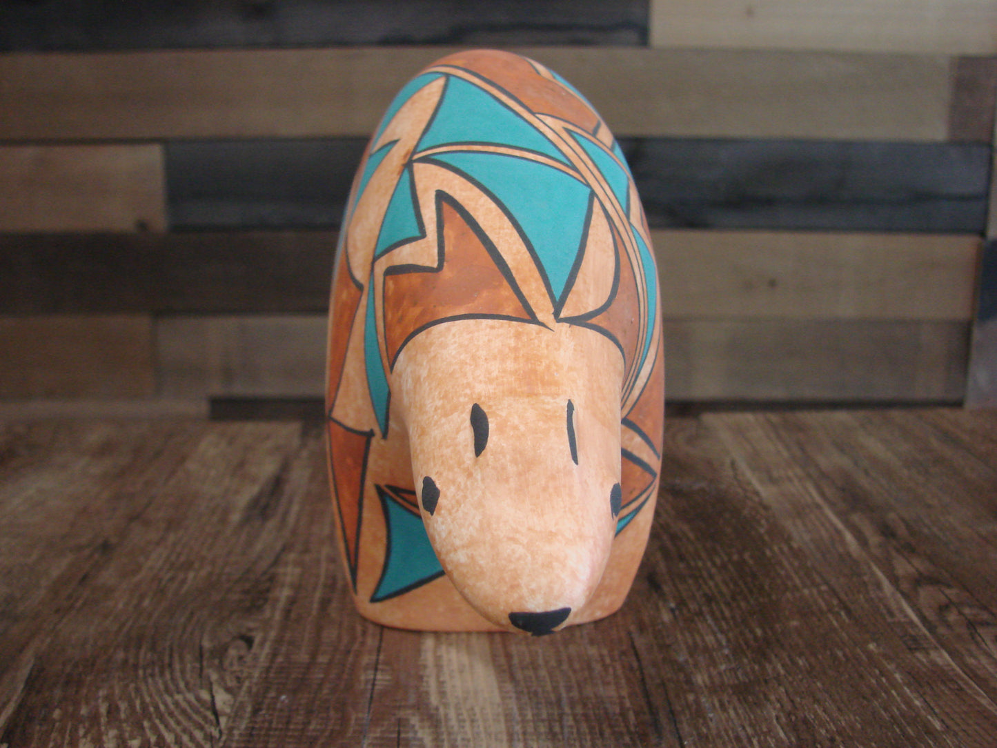 Native American Hand Painted Acoma Bear Pottery by Kuutimaitsa