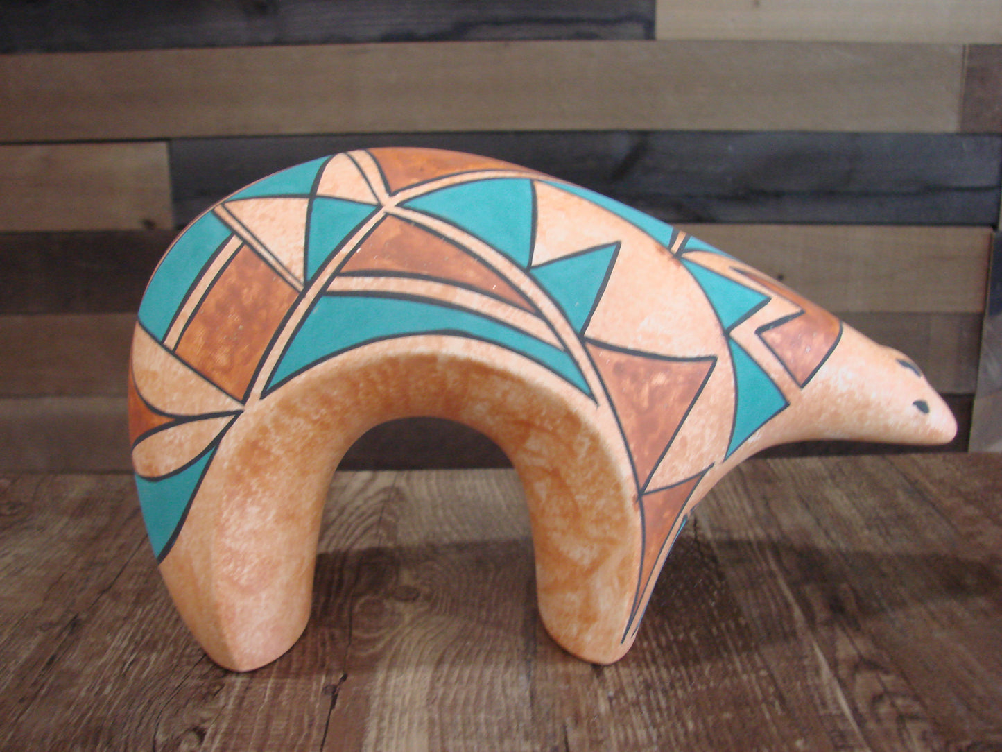 Native American Hand Painted Acoma Bear Pottery by Kuutimaitsa