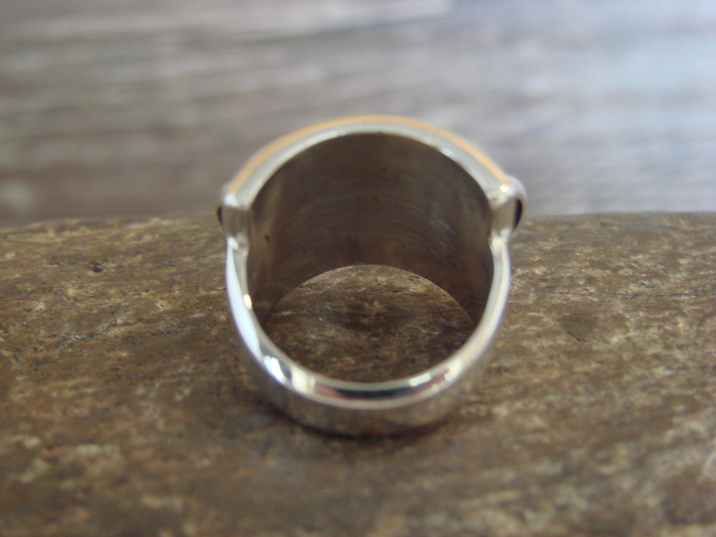 Native American Sterling Silver Ribbed Melon Ring by Thomas Charley - Size 7