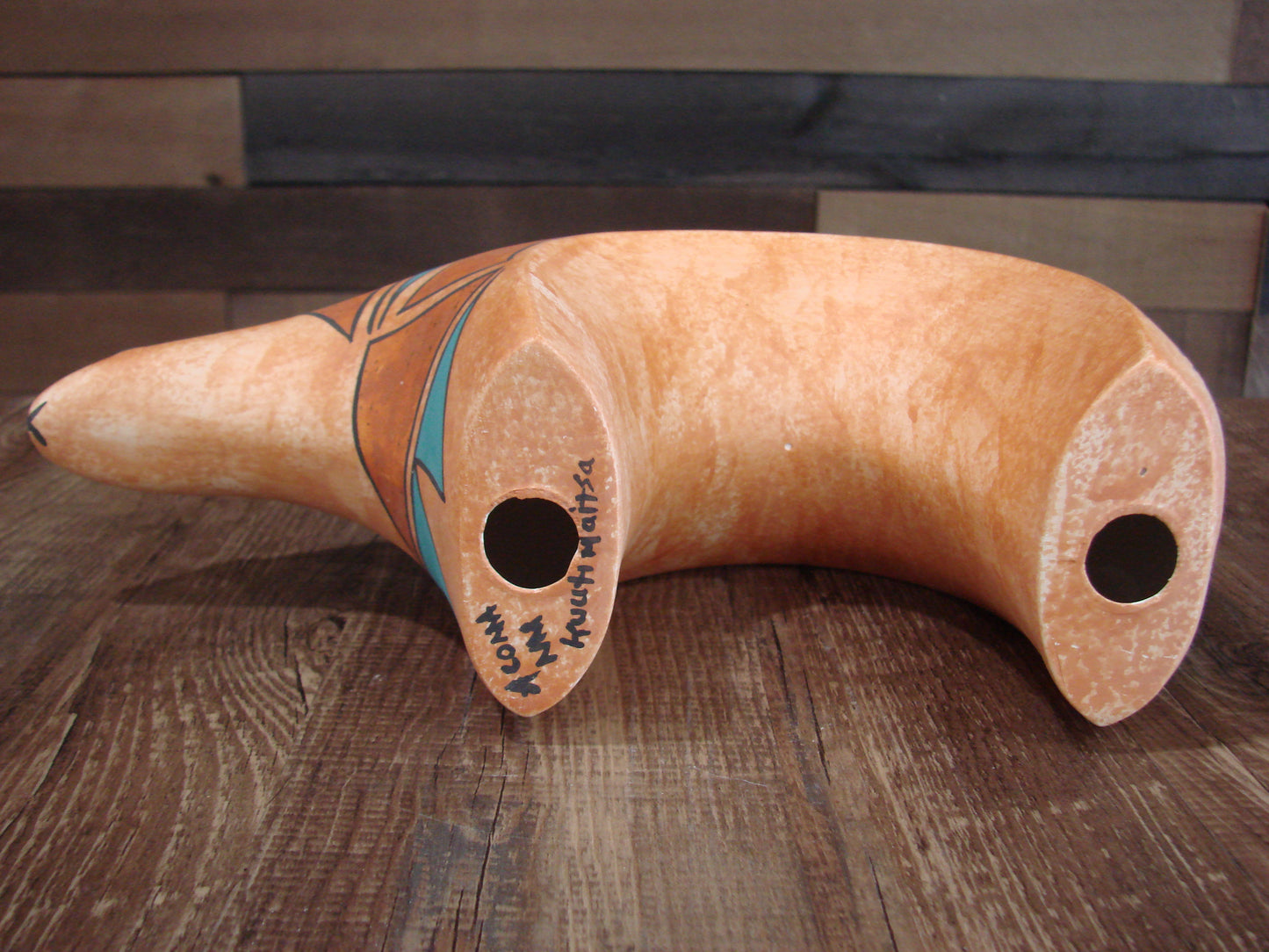 Native American Hand Painted Acoma Bear Pottery by Kuutimaitsa