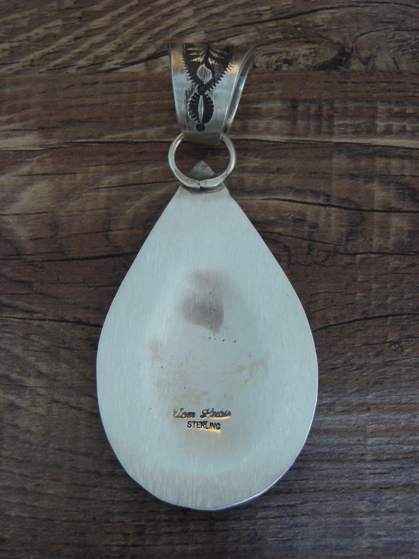 Native American Sterling Silver & Sonoran Turquoise Cluster Pendant by Lewis