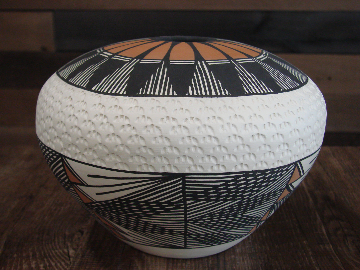 Native American Hand Painted Fine Line Acoma Pottery by Garcia