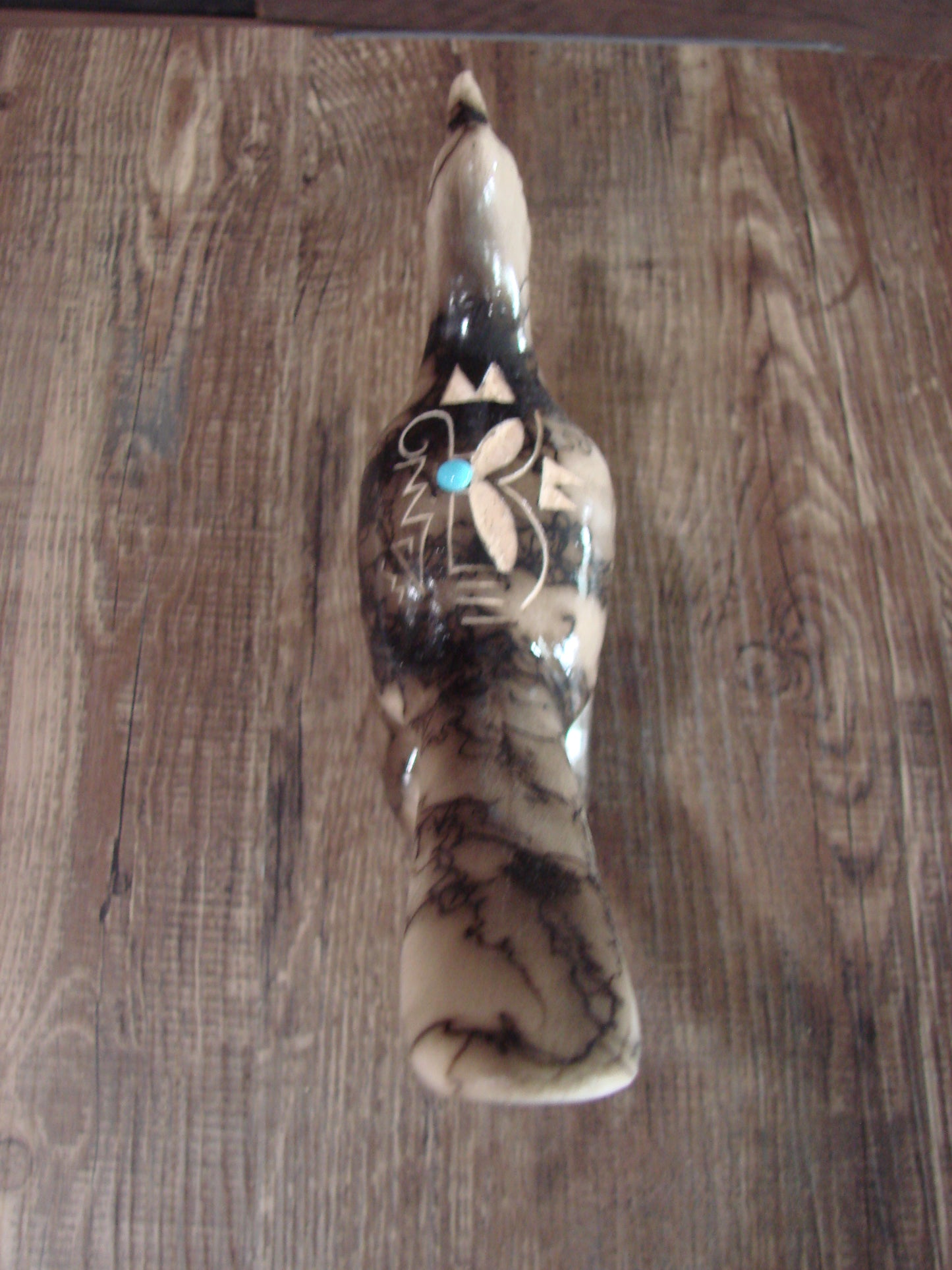 Native American Pottery Horse Hair Road Runner Sculpture by Vail