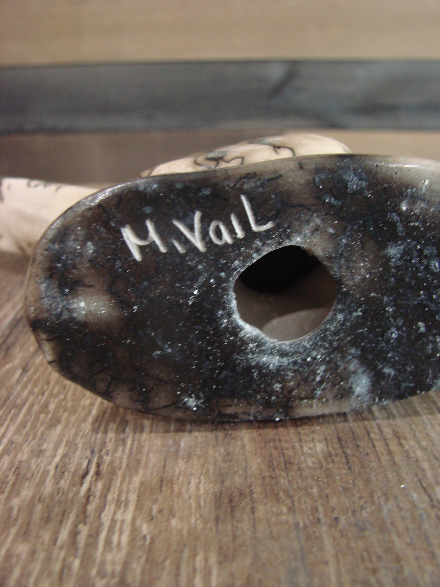 Native American Pottery Horse Hair Road Runner Sculpture by Vail