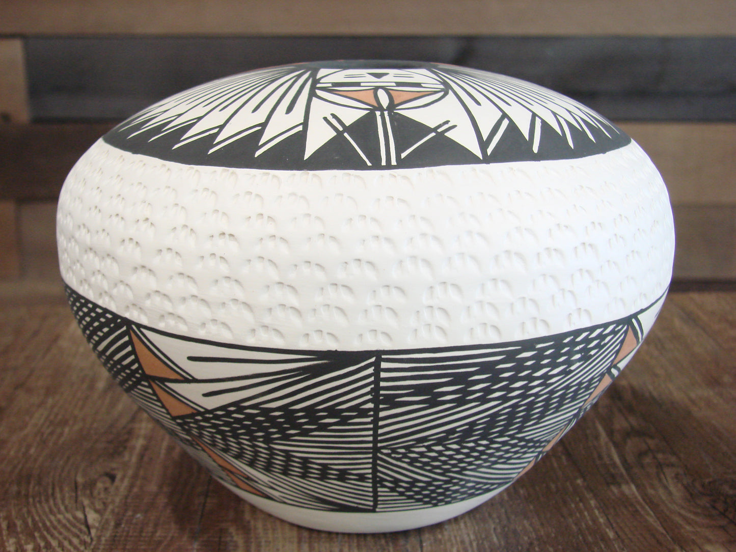 Native American Hand Painted Fine Line Acoma Pottery by Garcia