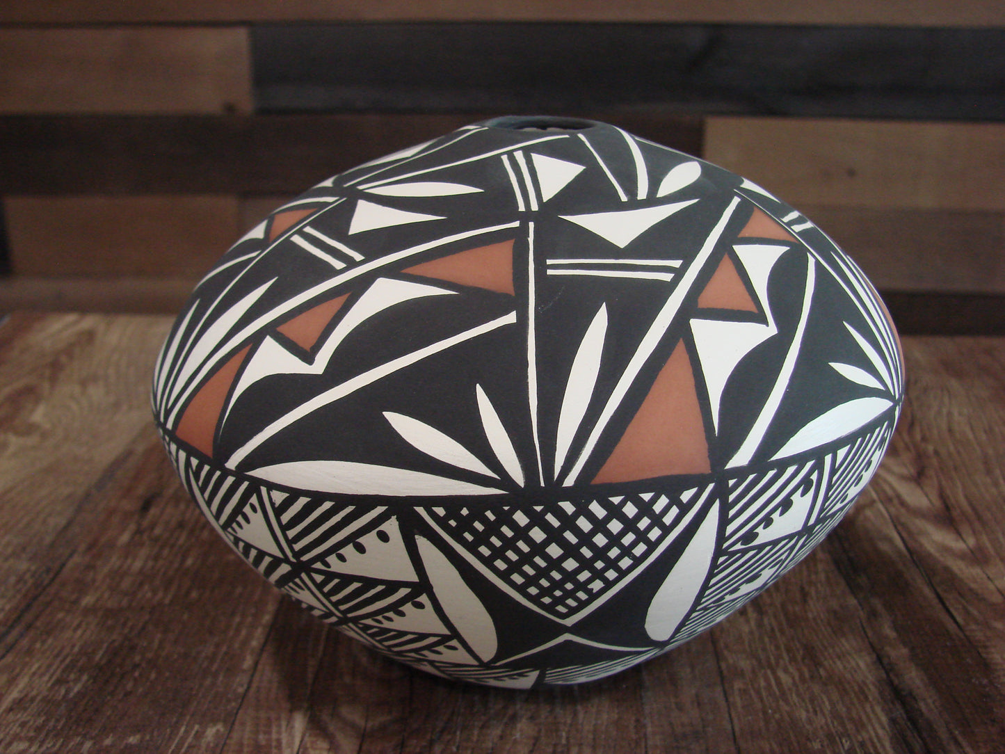Native American Acoma Fine Line Hand Painted Pottery by Concho