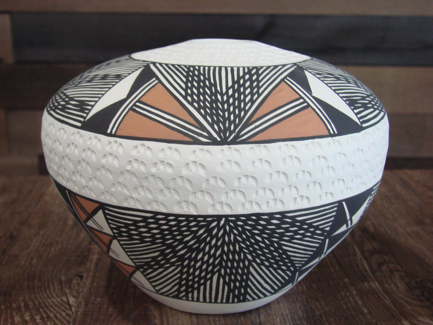 Native American Hand Painted Fine Line Acoma Pottery by Garcia