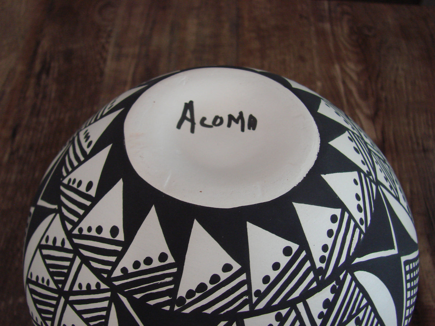 Native American Acoma Fine Line Hand Painted Pottery by Concho