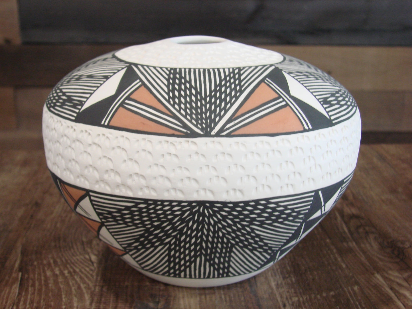 Native American Hand Painted Fine Line Acoma Pottery by Garcia