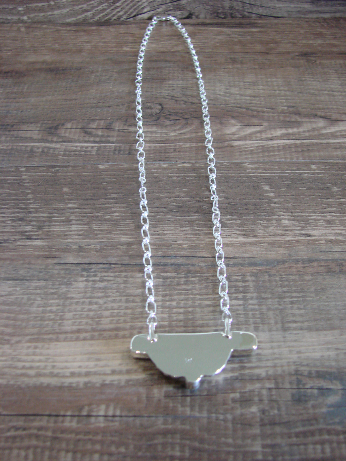 Native American Sterling Silver & White Buffalo Turquoise Link Necklace - Jack