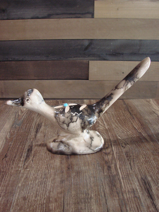Native American Pottery Horse Hair Road Runner Sculpture by Vail