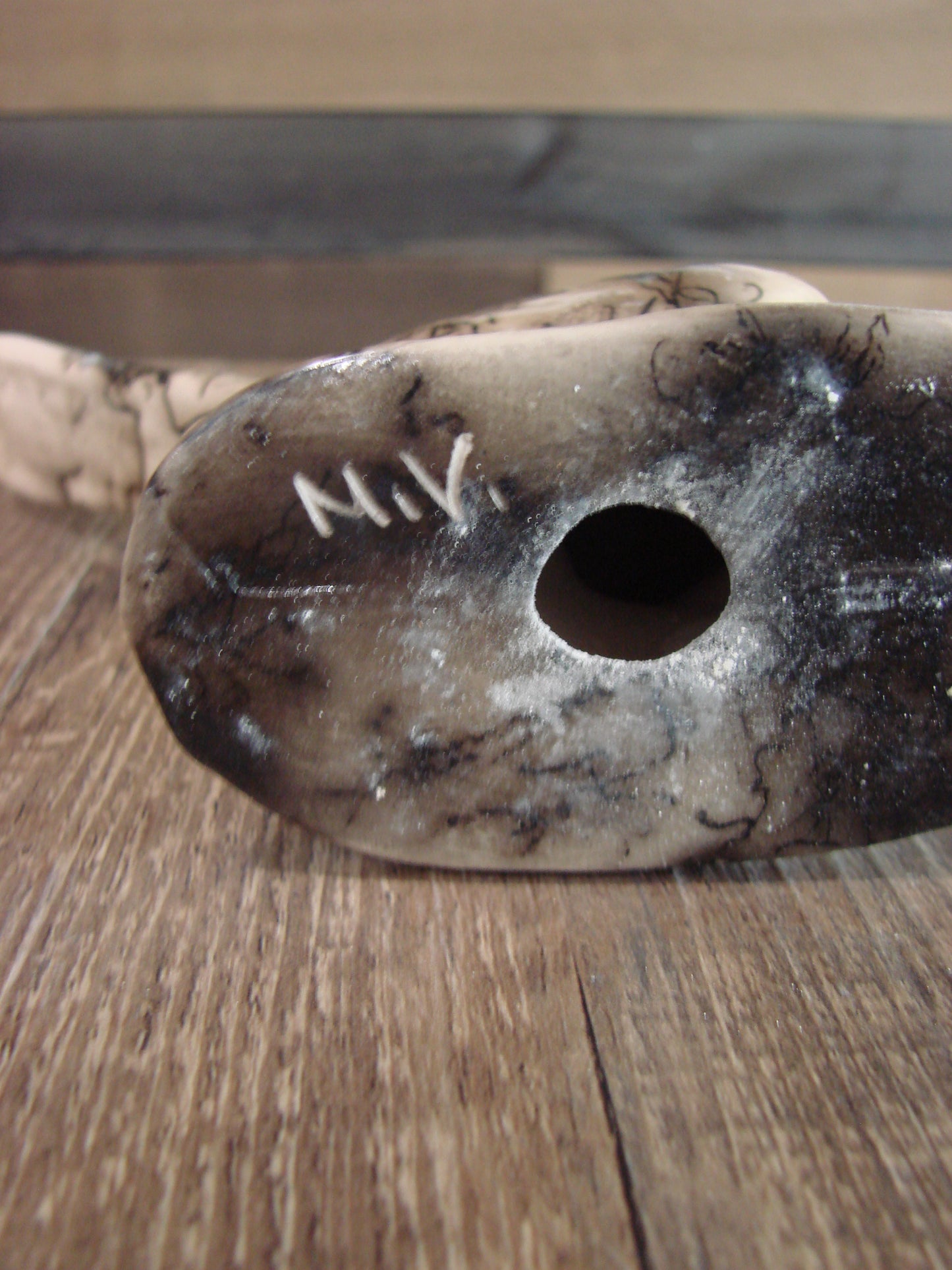 Native American Pottery Horse Hair Road Runner Sculpture by Vail
