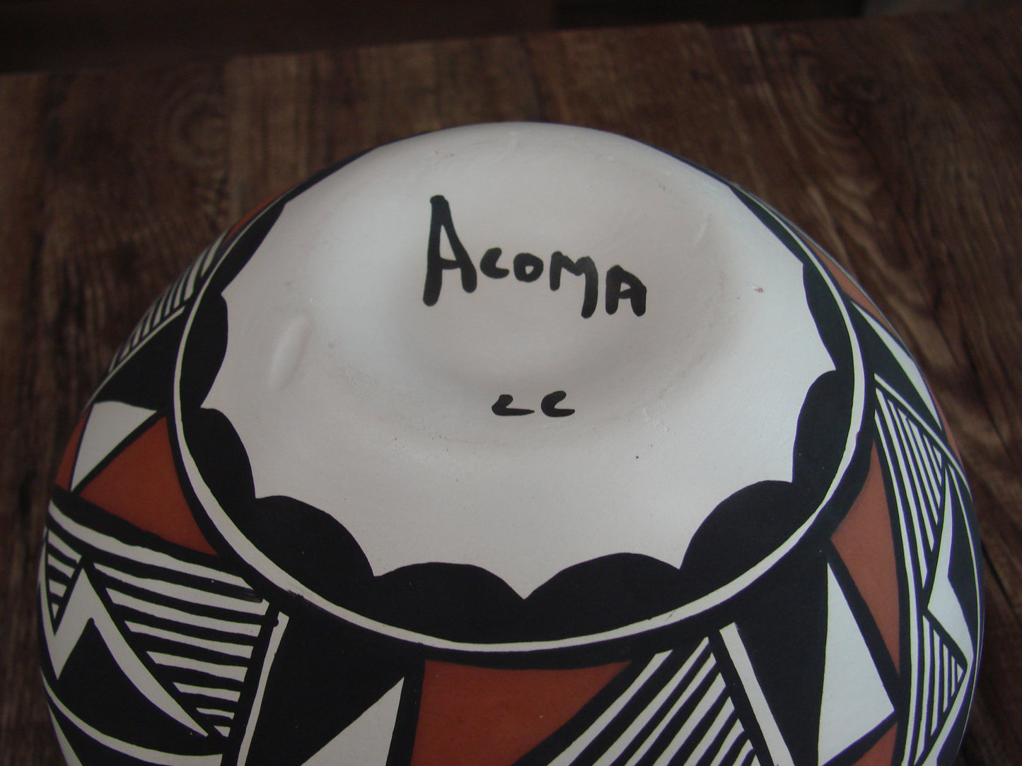 Native American Acoma Fine Line Hand Painted Pottery by Concho