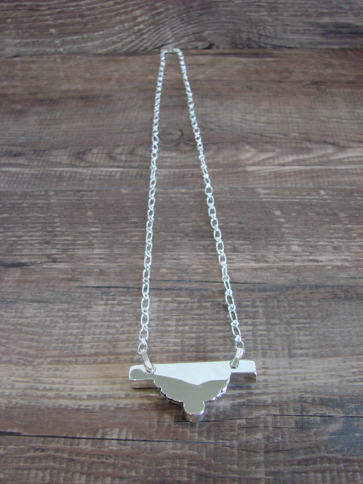 Native American Sterling Silver & White Buffalo Turquoise Link Necklace - Jack