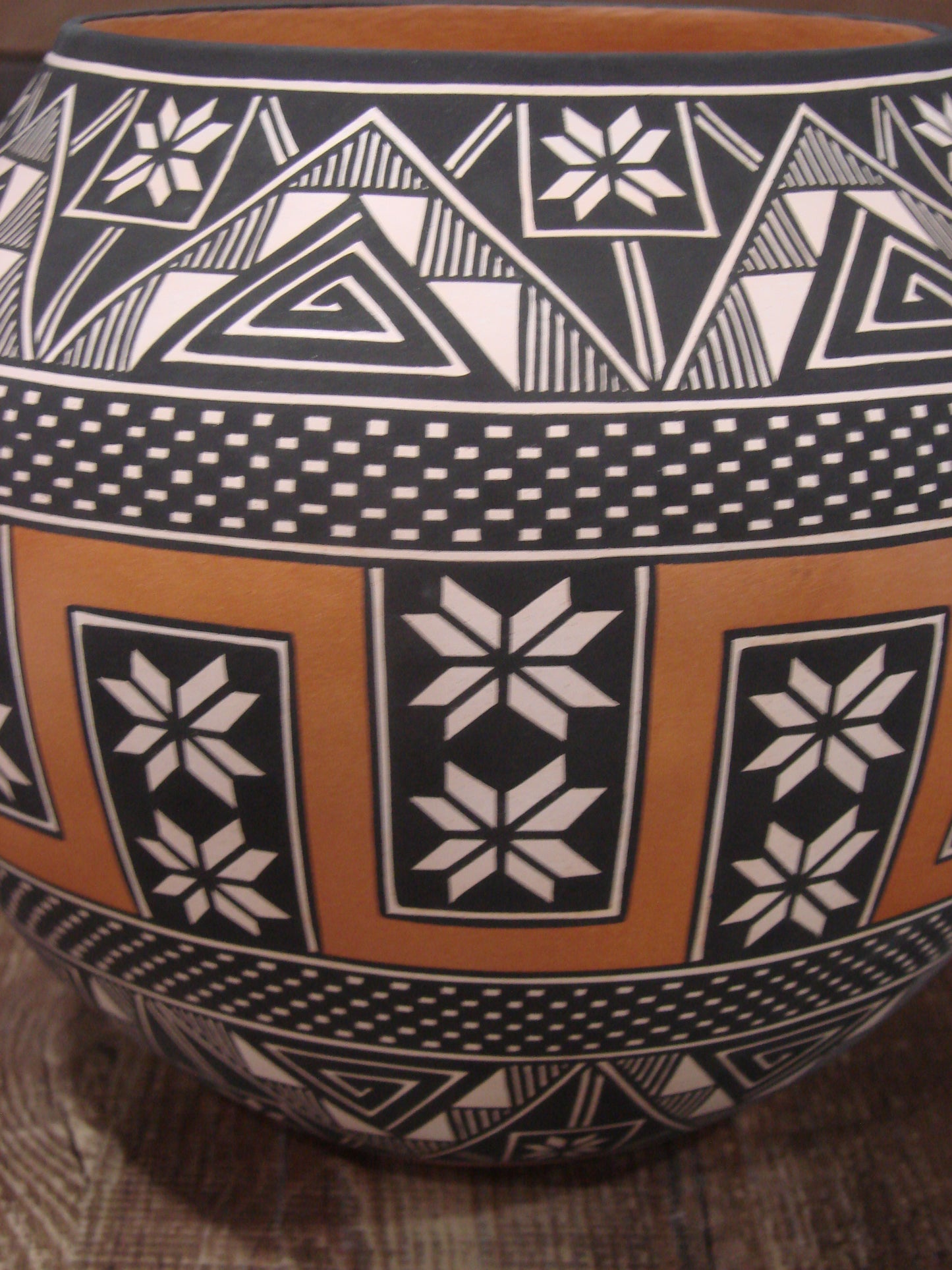 Native American Fine Line Hand Coiled Pottery by Terrance Chino Sr.