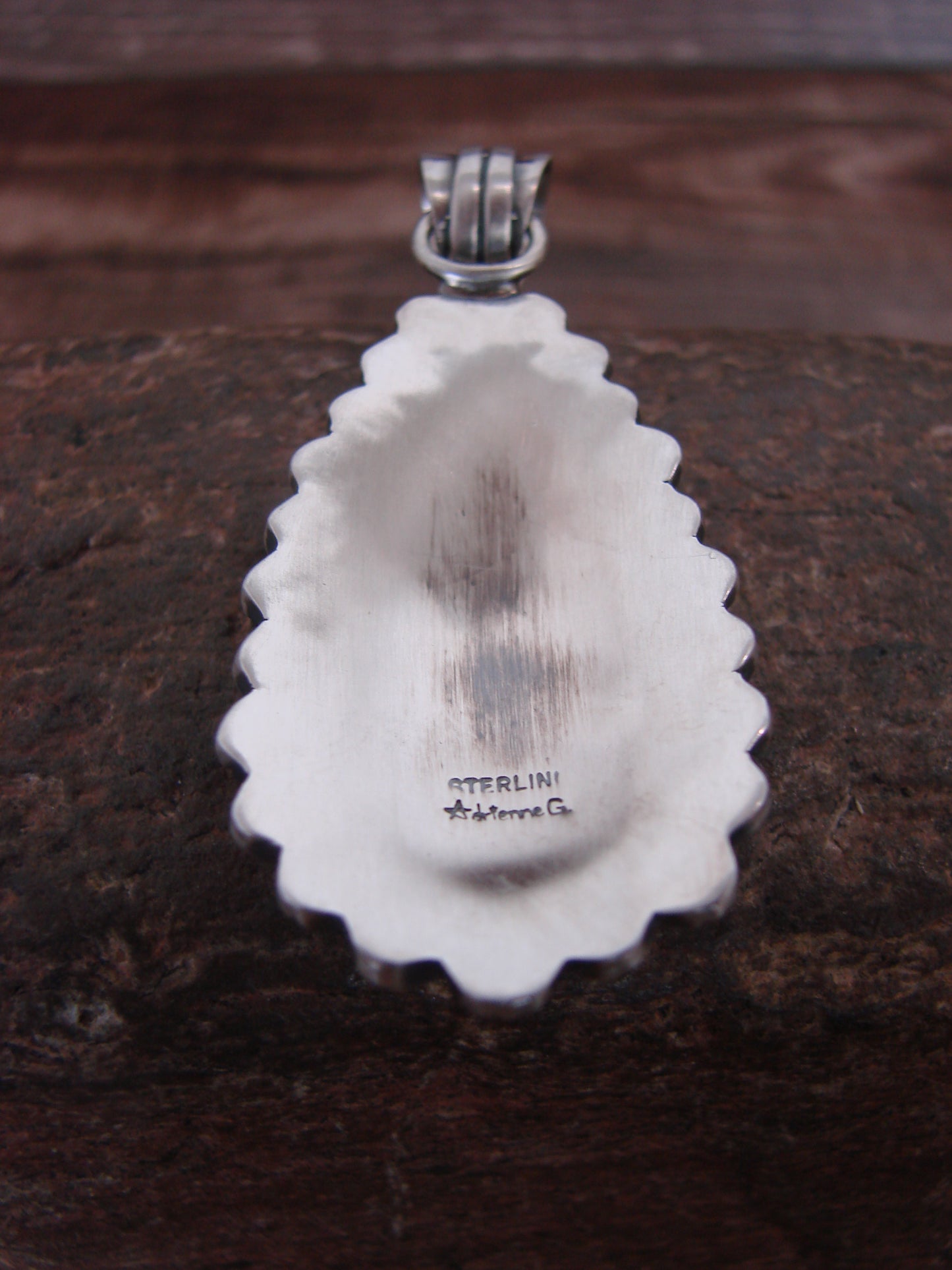 Native American Sterling Silver & Sonoran Turquoise Cluster Pendant by Gordon