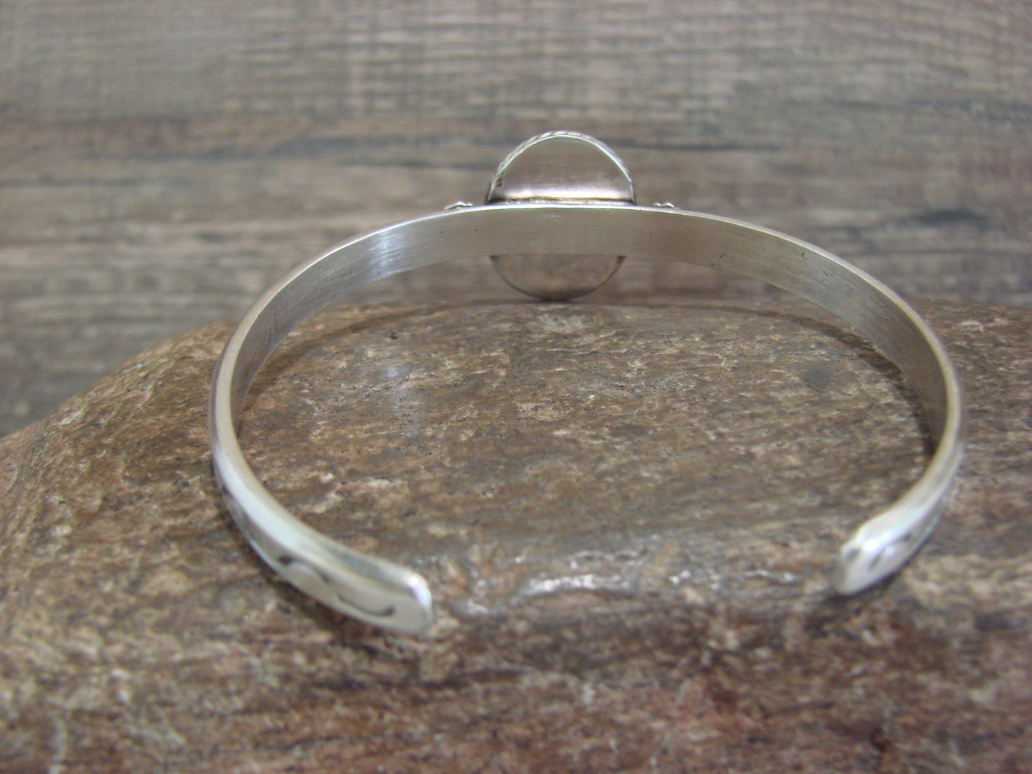 Native American Sterling Silver & Sonoran Turquoise Bracelet Signed SY