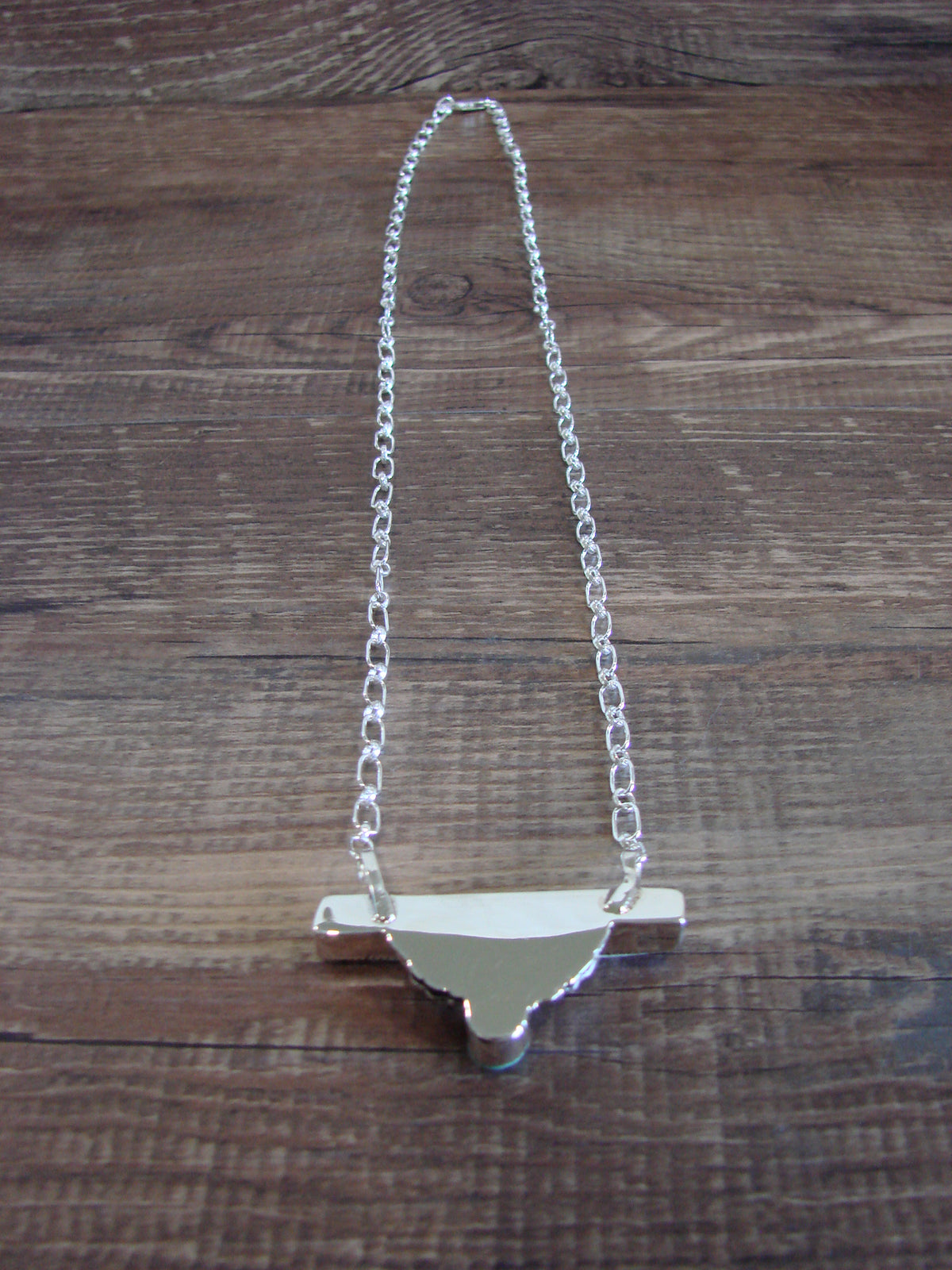 Native American Sterling Silver & White Buffalo Turquoise Link Necklace - Jack