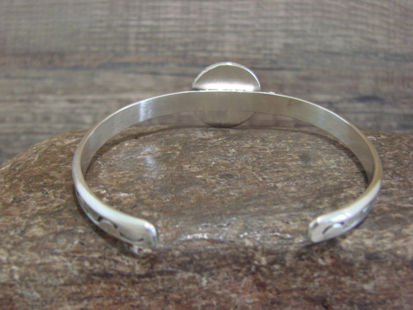 Native American Sterling Silver & Sonoran Turquoise Bracelet Signed SY