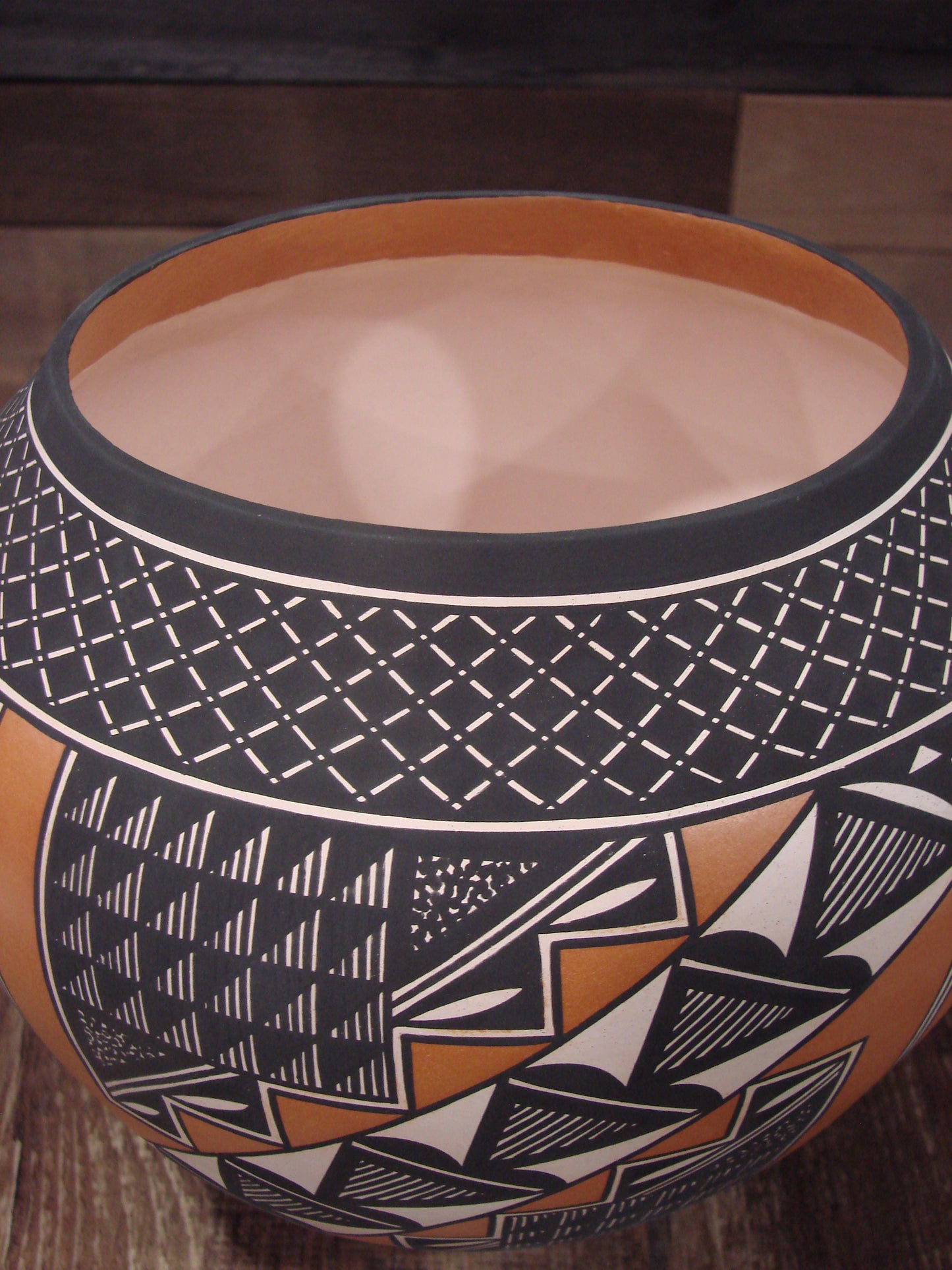Native American Fine Line Hand Coiled Pottery by Terrance Chino Sr.