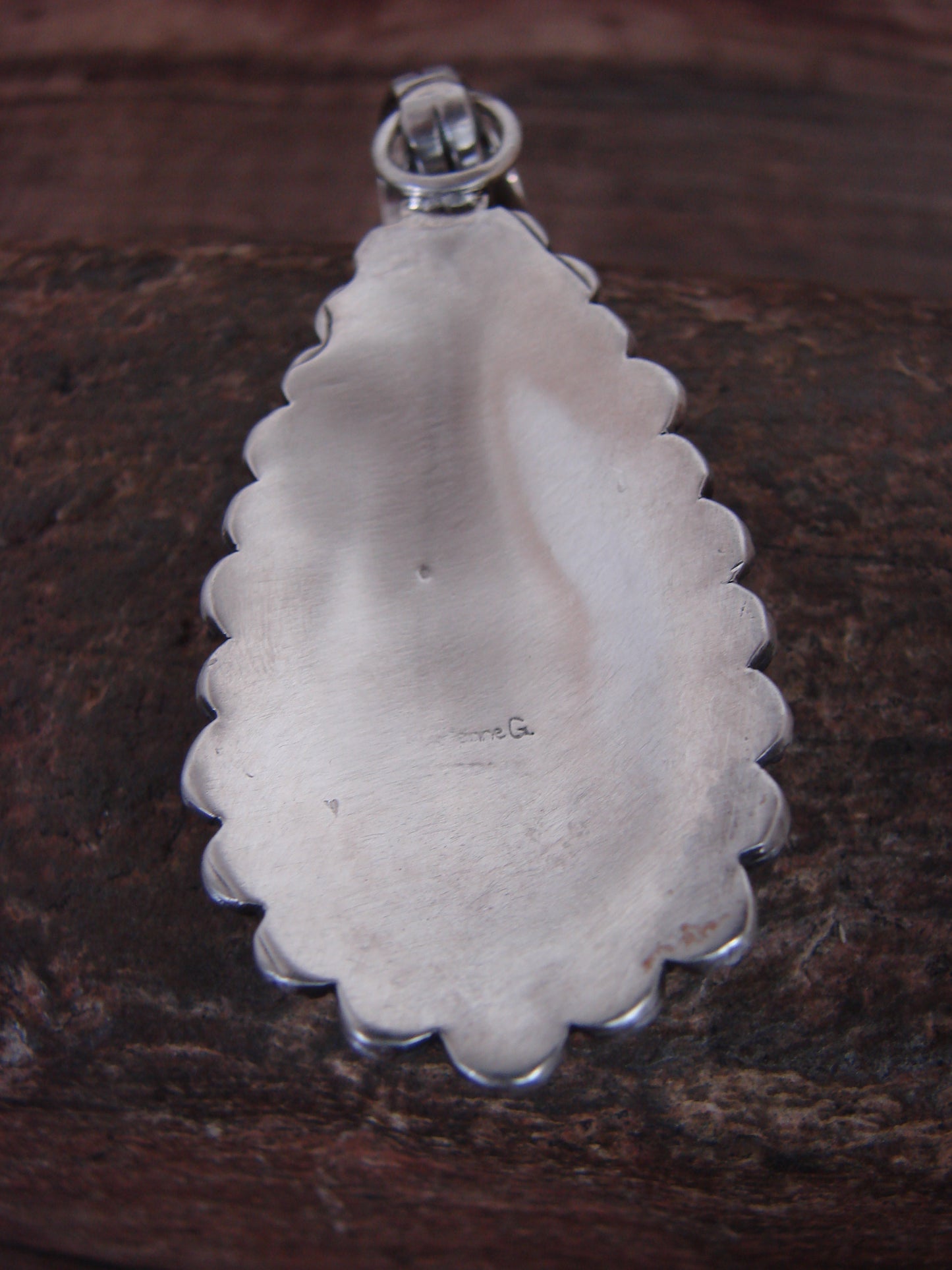 Native American Sterling Silver & Sonoran Turquoise Cluster Pendant by Gordon