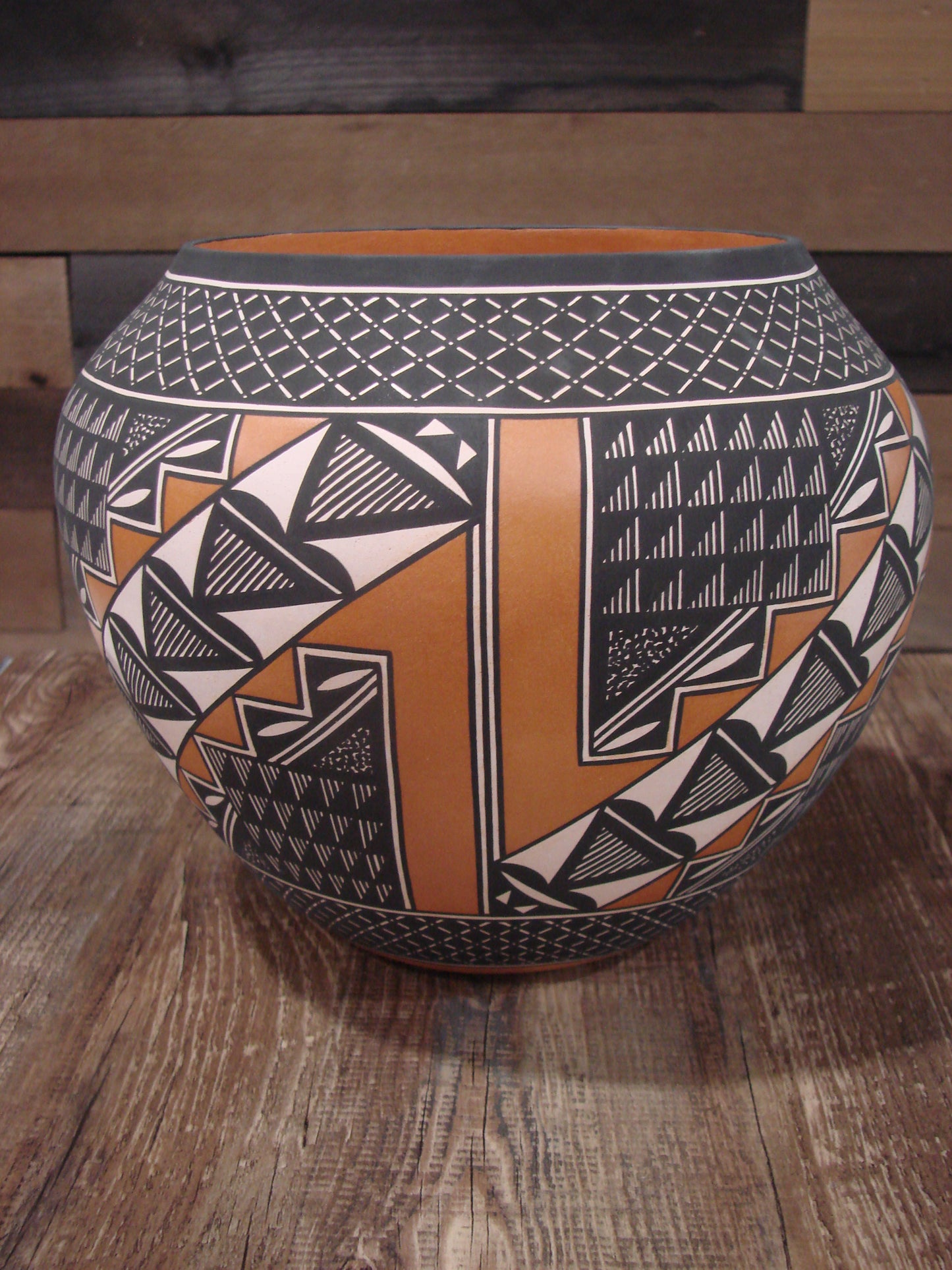 Native American Fine Line Hand Coiled Pottery by Terrance Chino Sr.
