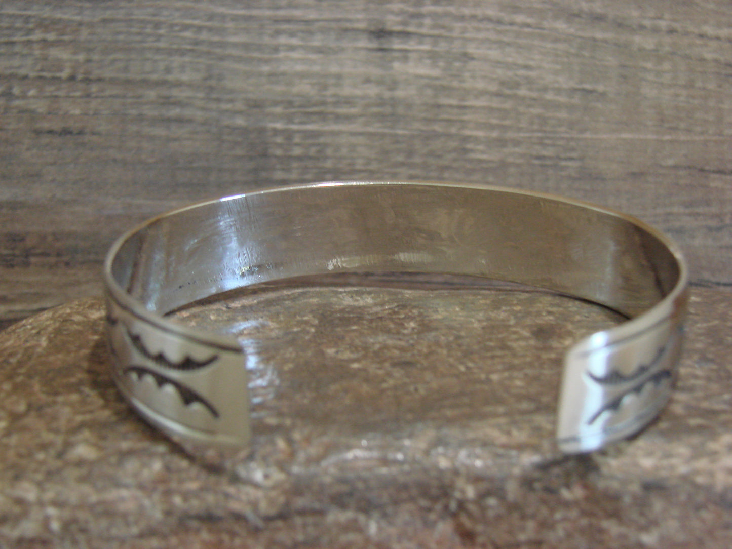 Native American Sterling Silver Petroglyph Bracelet by Begay