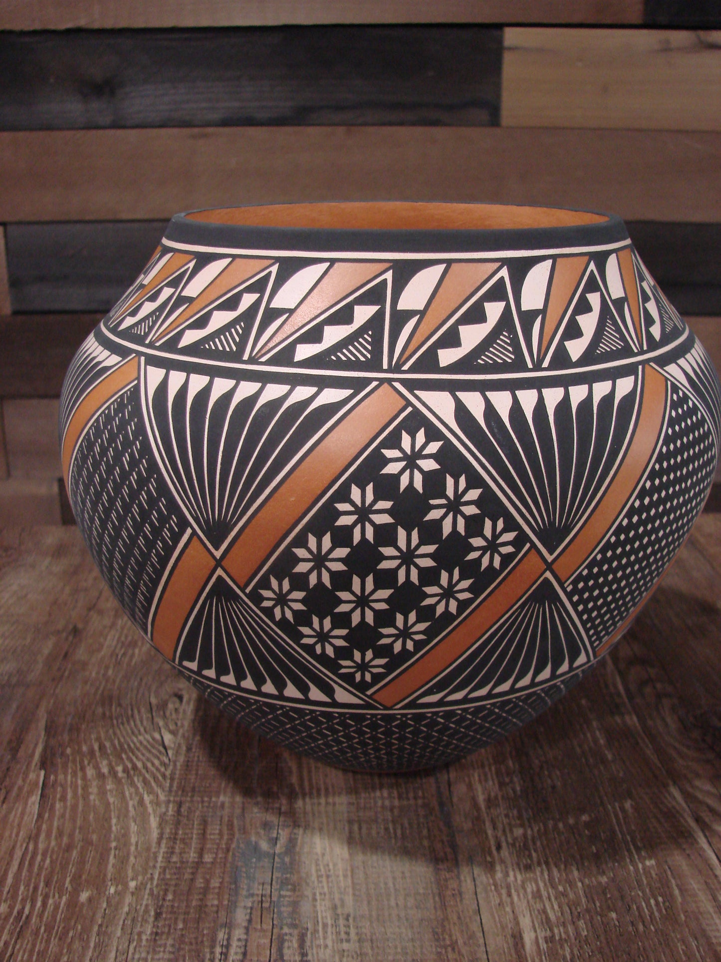 Native American Fine Line Hand Coiled Pottery by Terrance Chino Sr.