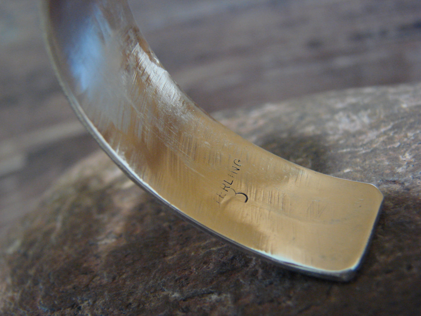 Native American Sterling Silver Petroglyph Bracelet by Begay