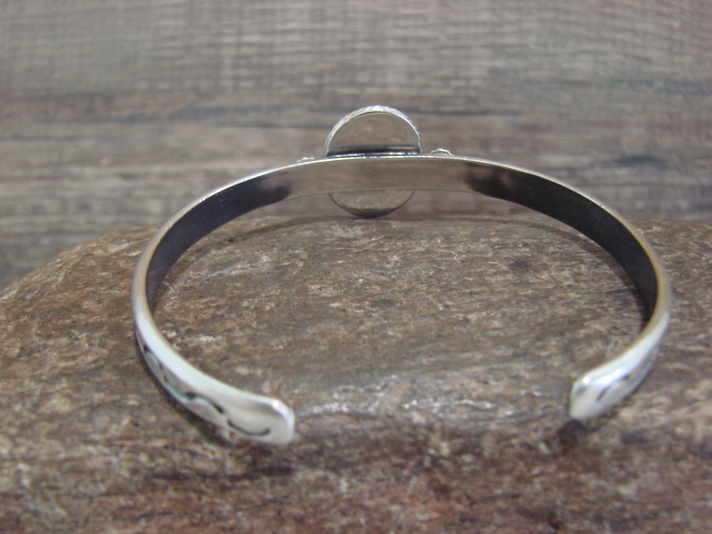 Native American Sterling Silver & Sonoran Turquoise Bracelet Signed SY