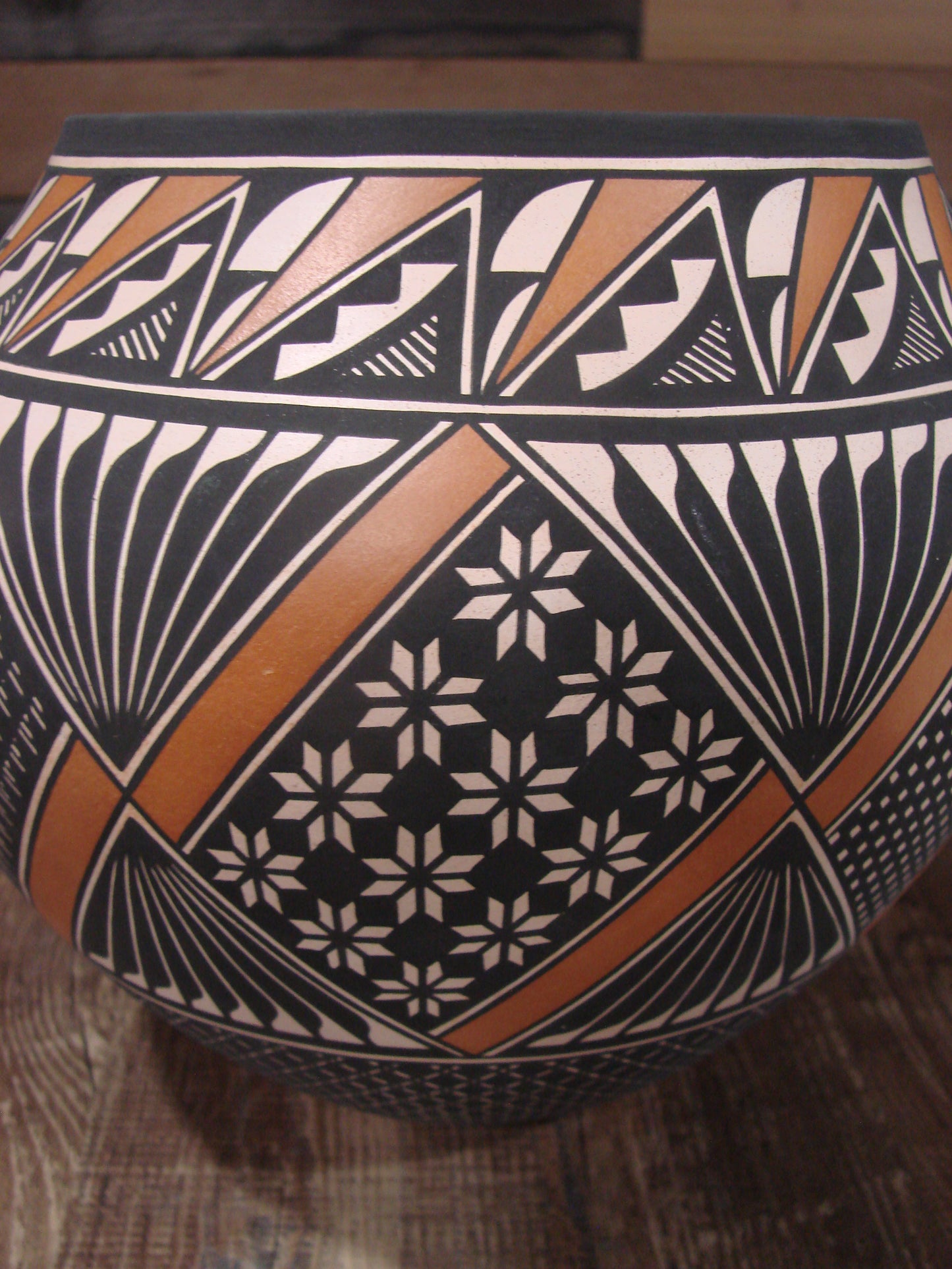 Native American Fine Line Hand Coiled Pottery by Terrance Chino Sr.