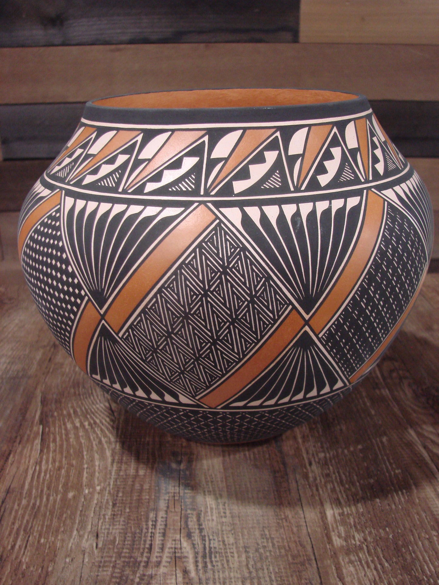 Native American Fine Line Hand Coiled Pottery by Terrance Chino Sr.