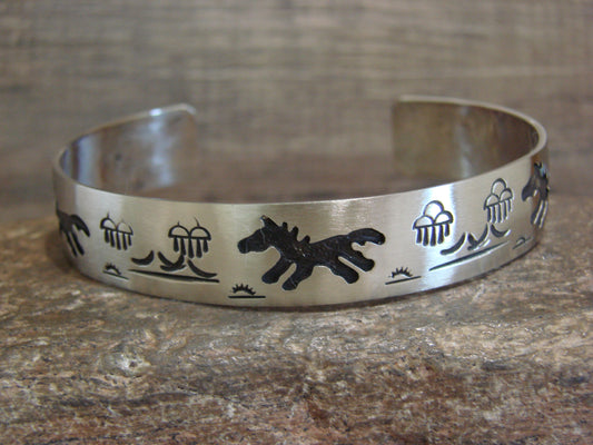 Native American Sterling Silver Horse Bracelet by Begay
