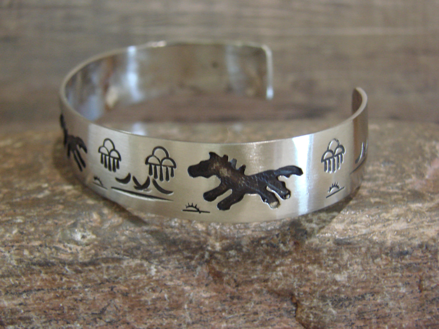 Native American Sterling Silver Horse Bracelet by Begay