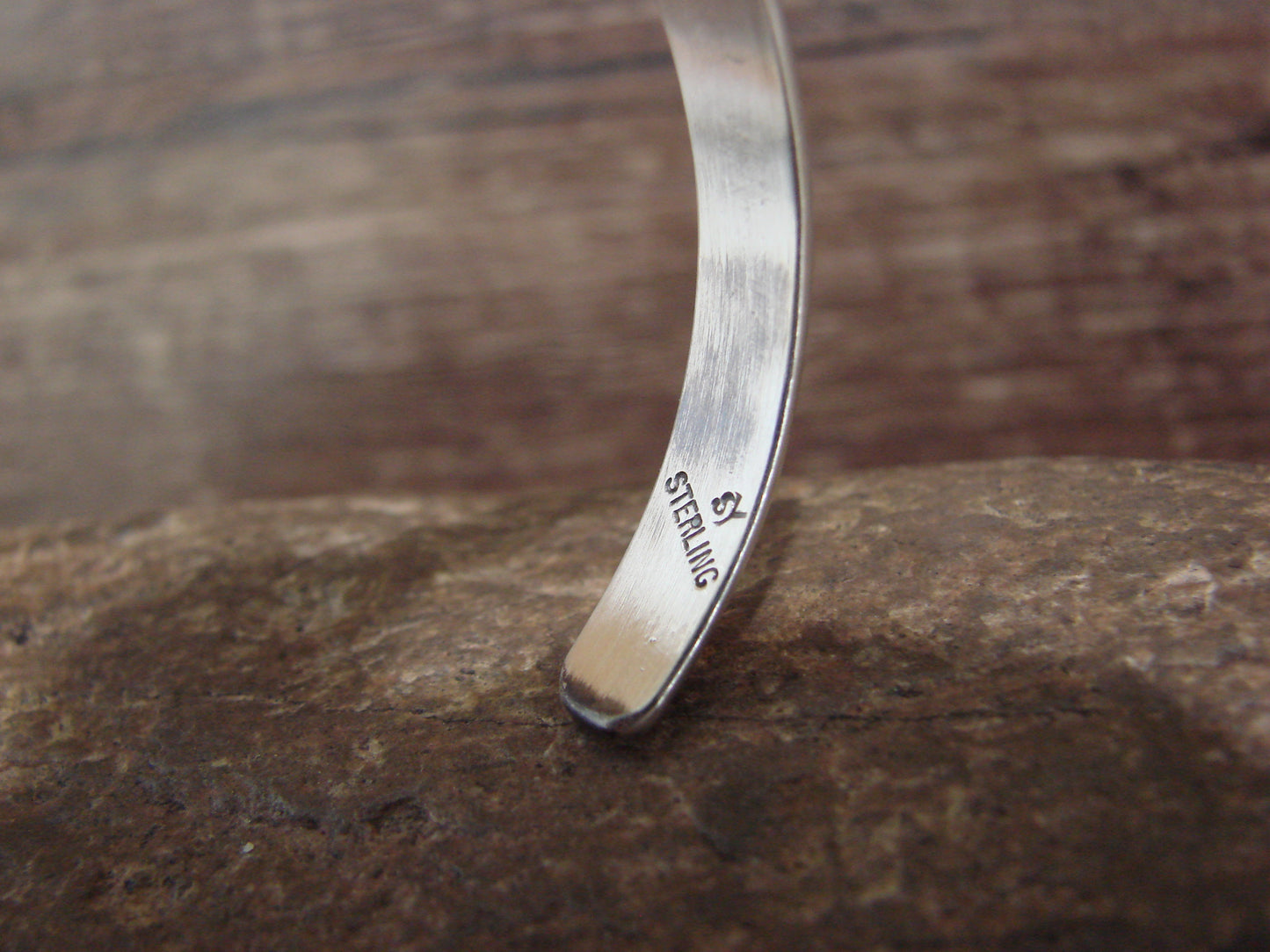 Native American Sterling Silver & Sonoran Turquoise Bracelet Signed SY