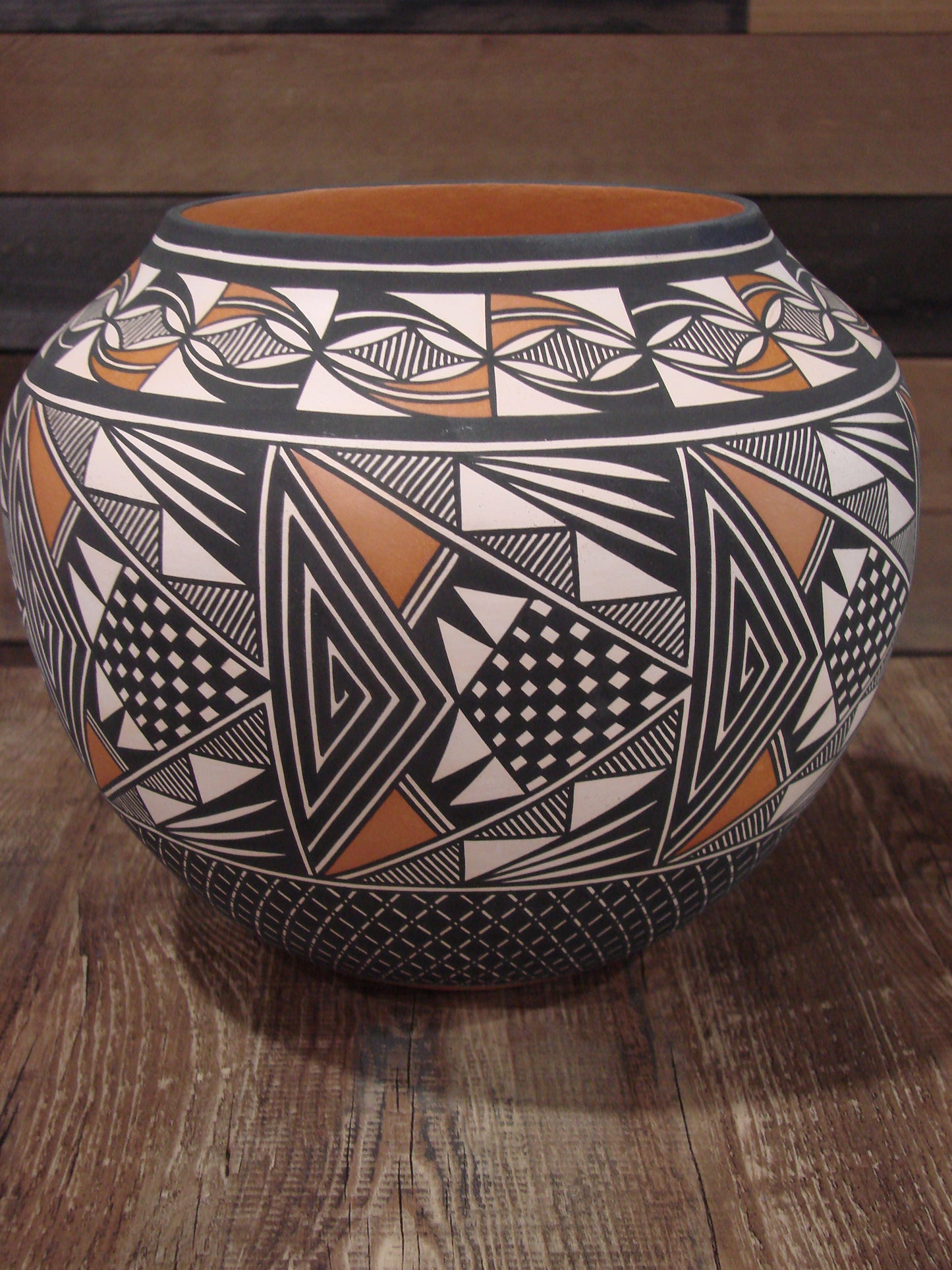 Native American Fine Line Hand Coiled Pottery by Terrance Chino Sr.