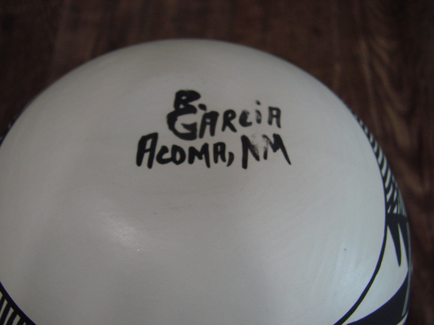 Native American Acoma Fine Line Hand Painted Pottery by B. Garcia