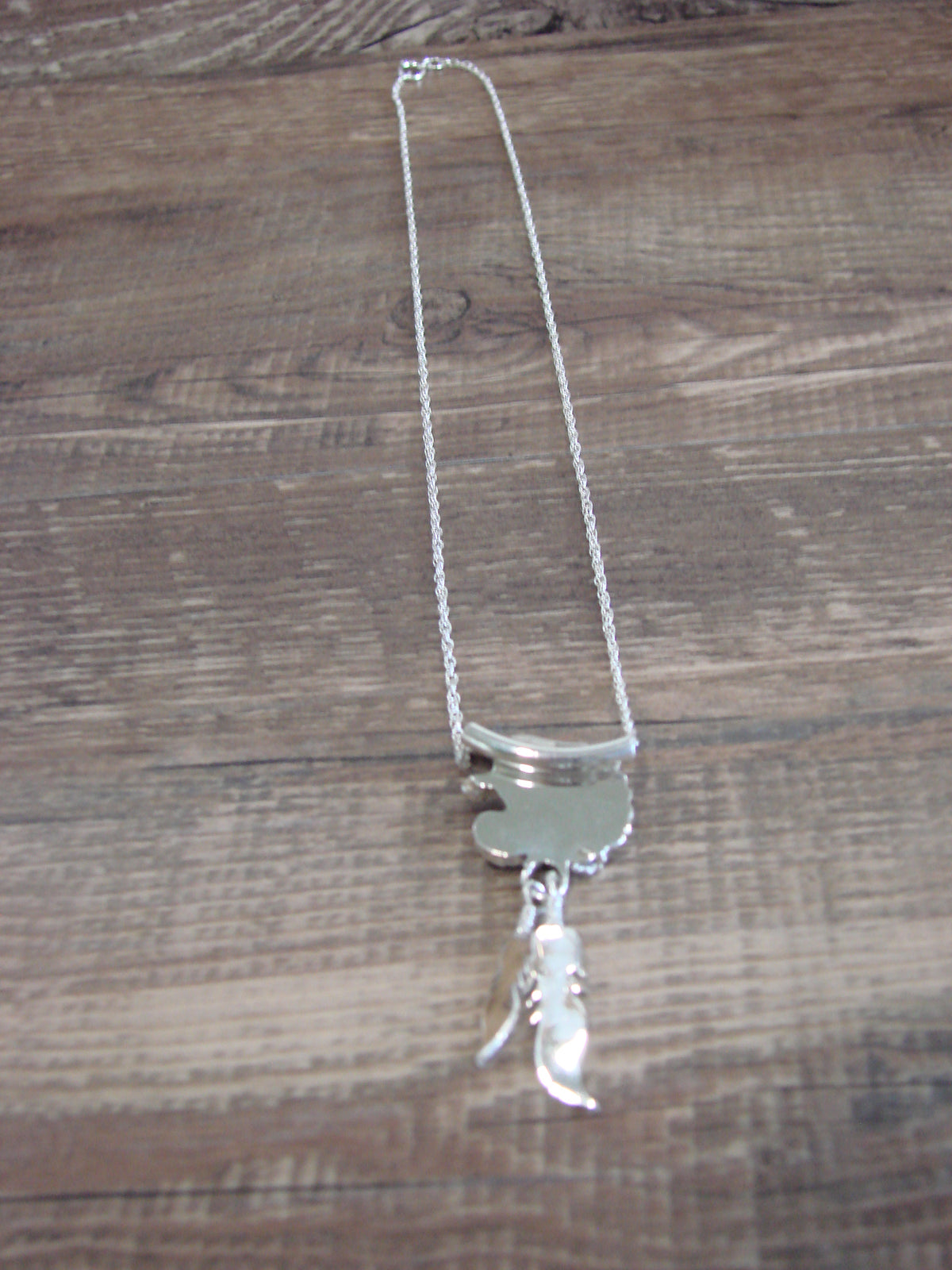 Native American Sterling Silver & Turquoise Wolf Necklace - Francisco