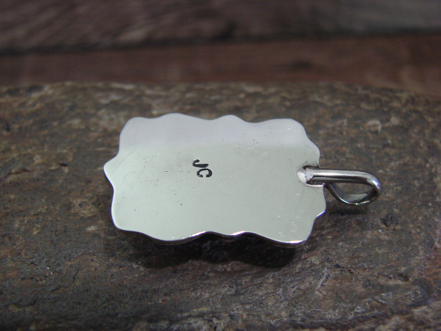 Native American Nickel Silver & Red Howlite Pendant - Cleveland