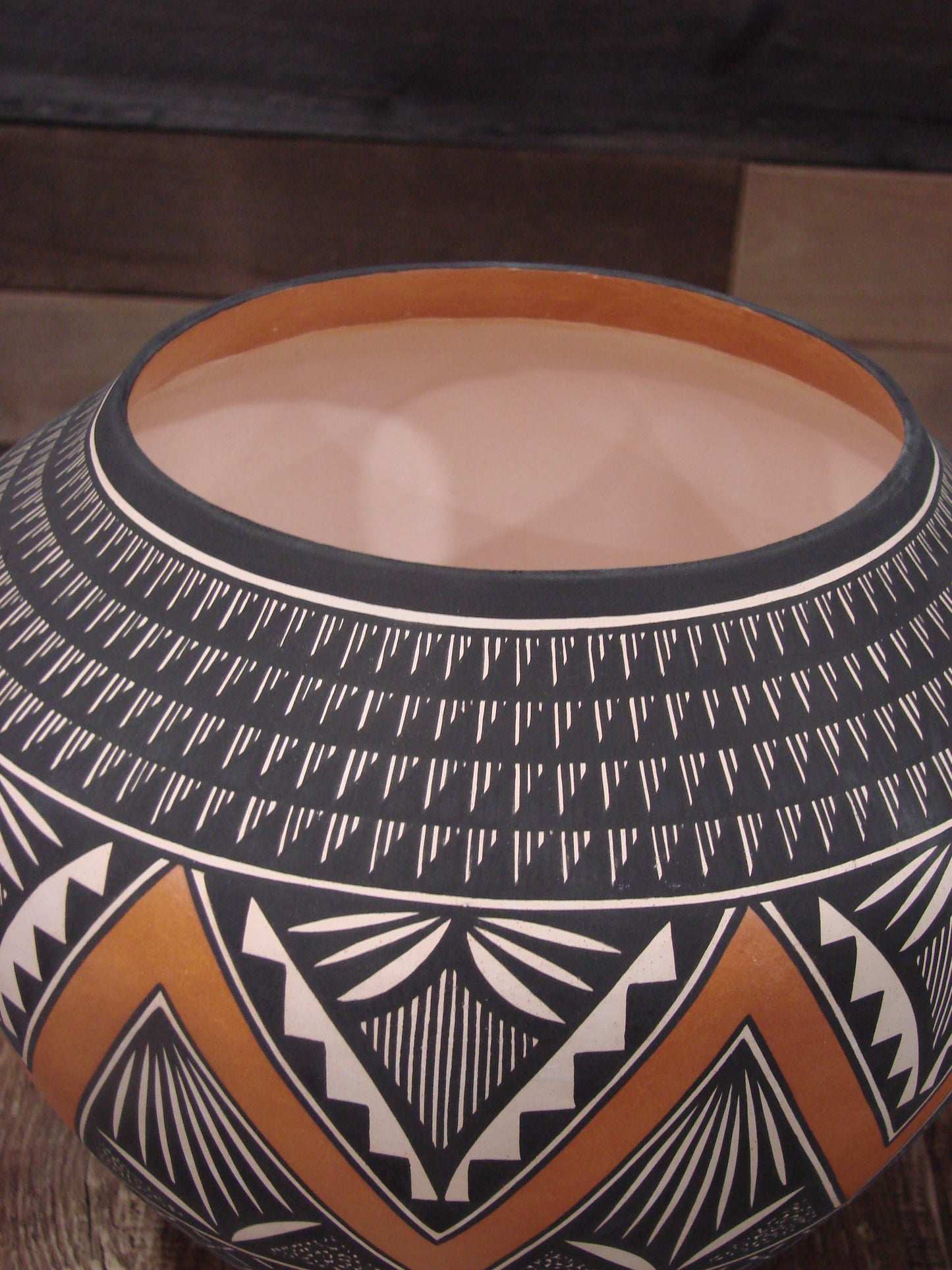 Native American Fine Line Hand Coiled Pottery by Terrance Chino Sr.
