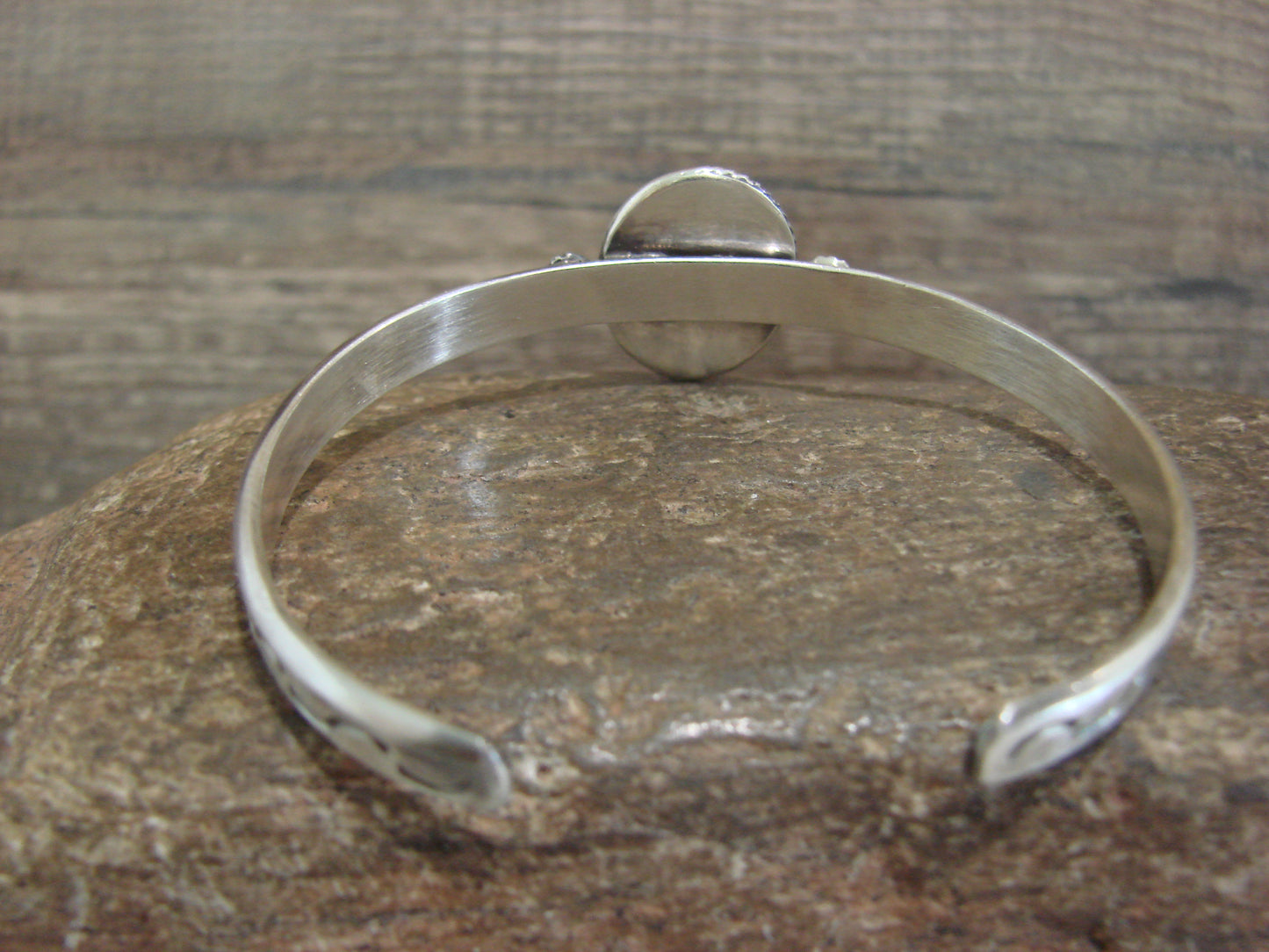 Native American Sterling Silver & Sonoran Turquoise Bracelet Signed SY
