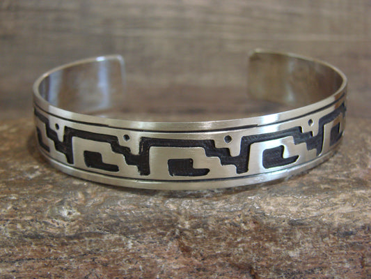 Native American Sterling Silver Petroglyph Bracelet by Begay