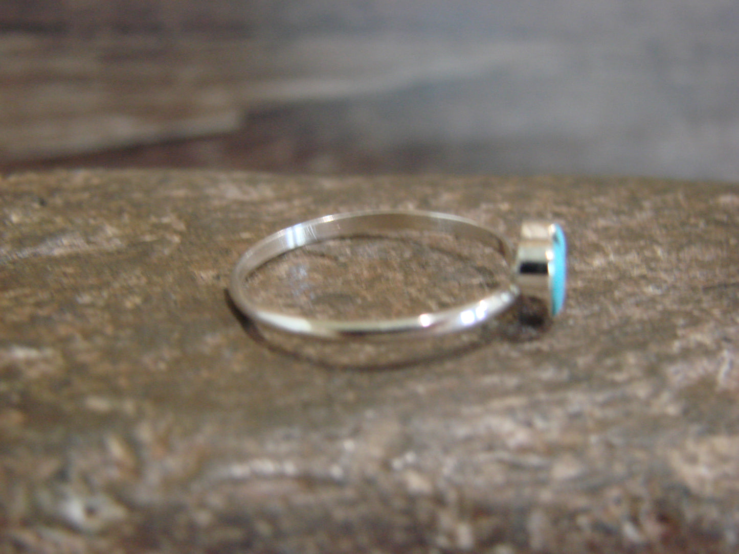 Native American Sterling Silver & Turquoise Heart Ring by Laate - Size 6