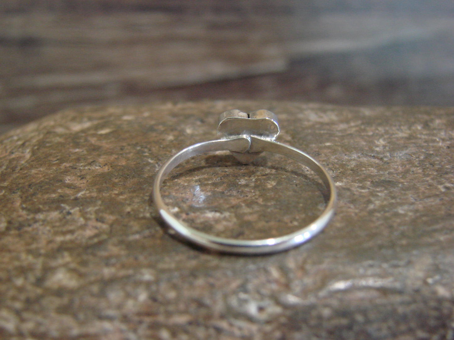 Native American Sterling Silver & Turquoise Heart Ring by Laate - Size 6