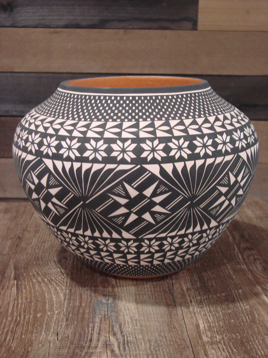 Native American Fine Line Hand Coiled Pottery by Terrance Chino Sr.