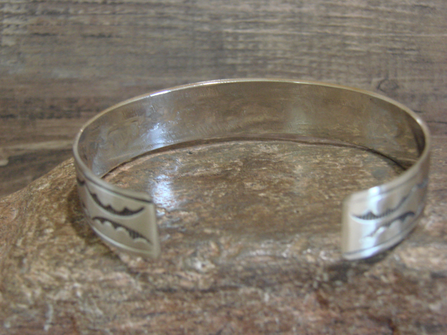 Native American Sterling Silver Petroglyph Bracelet by Begay