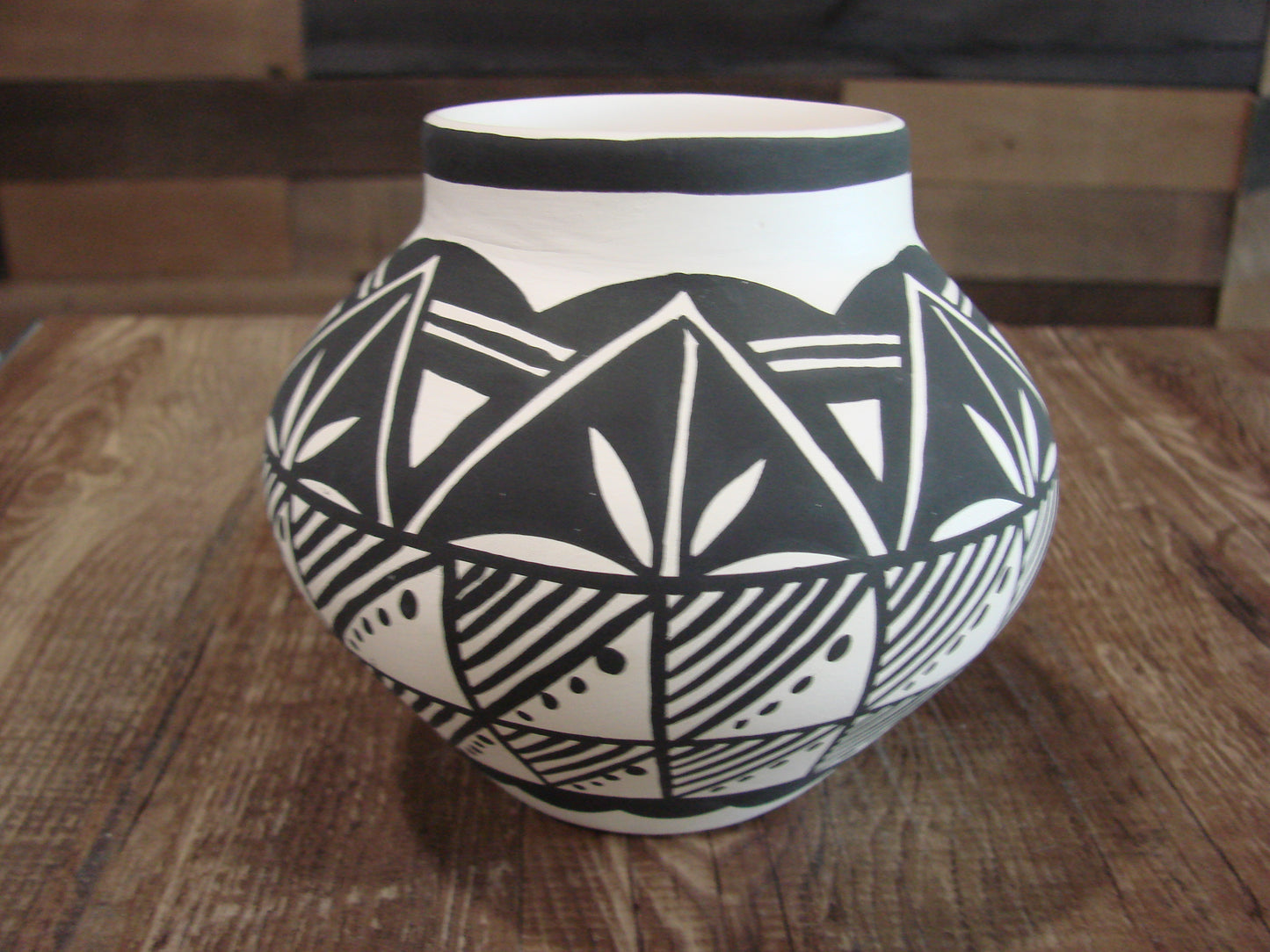 Native American Acoma Fine Line Hand Painted Pottery by Concho
