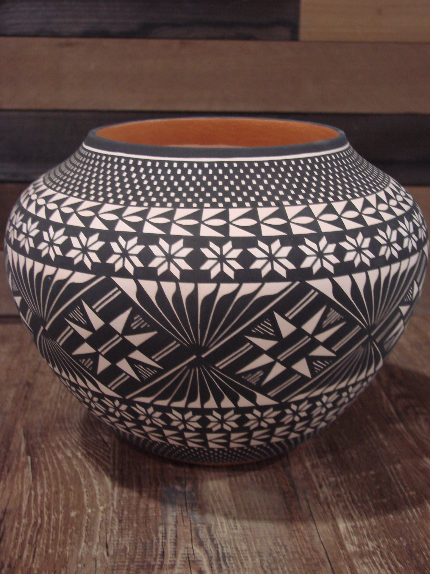 Native American Fine Line Hand Coiled Pottery by Terrance Chino Sr.