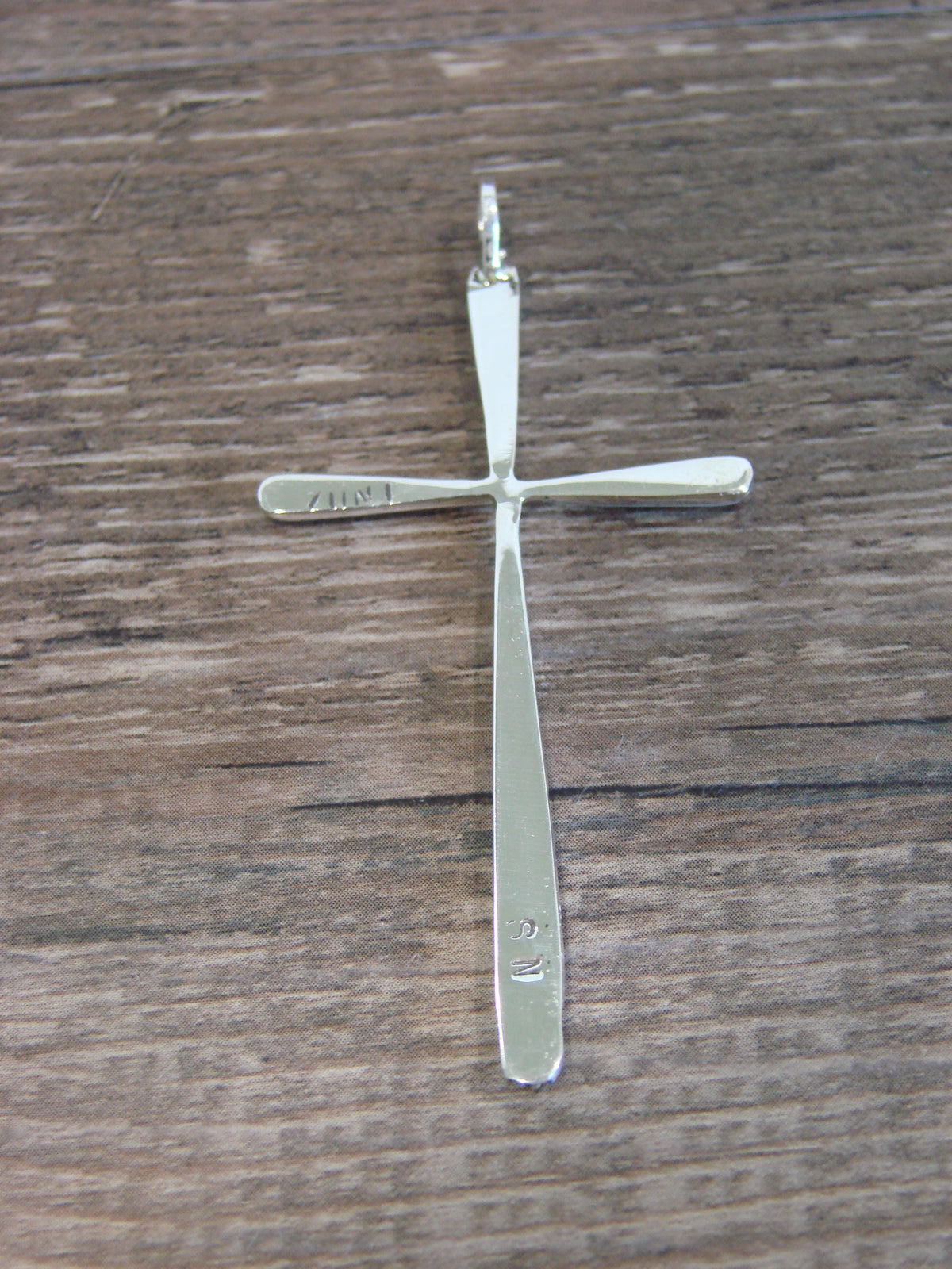 Native American Sterling Silver Multi Stone Inlay Cross Pendant by Noche