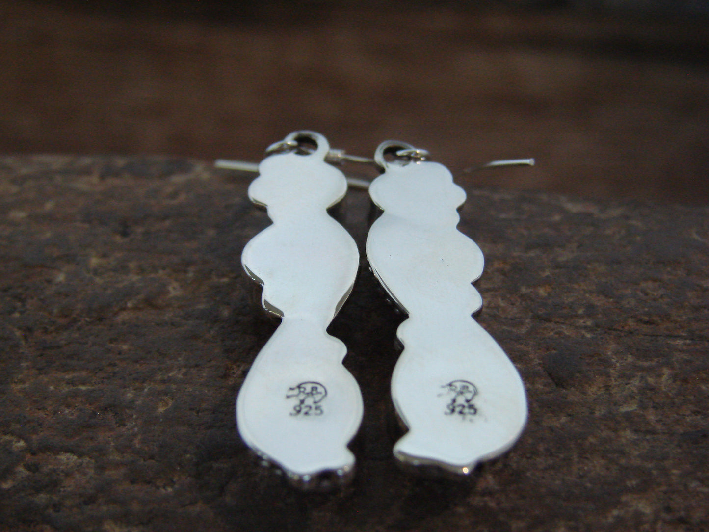 Native American Sterling Silver Turquoise Dangle Earrings - Garcia